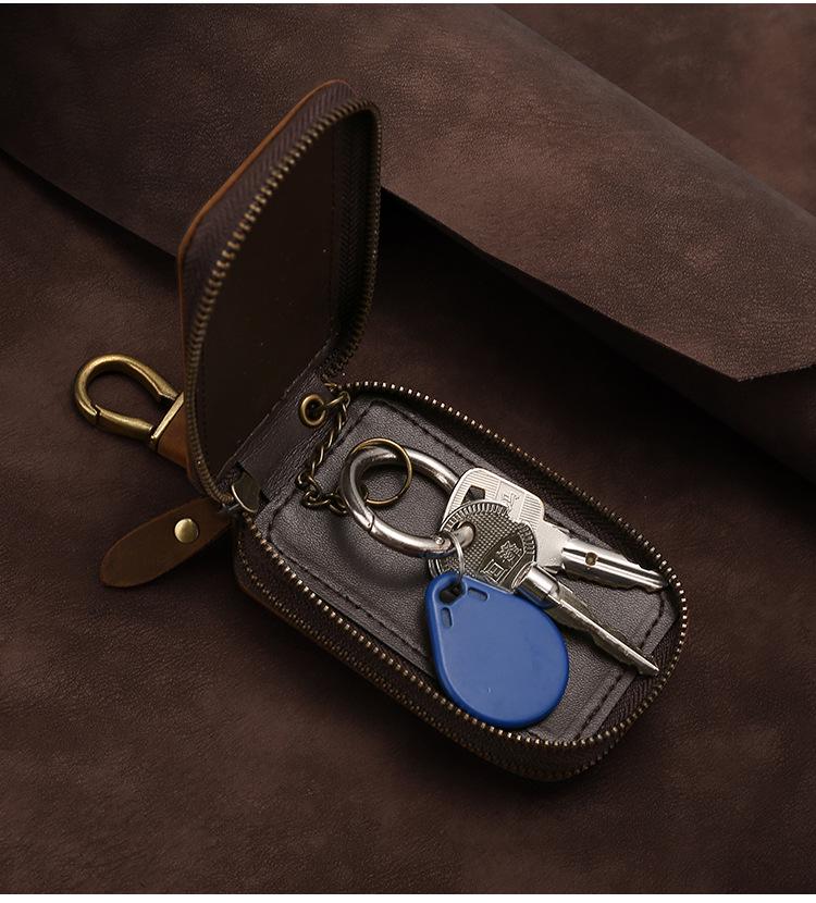 General Motors Multifunctional Leather Car Key Case with Dual Zippers