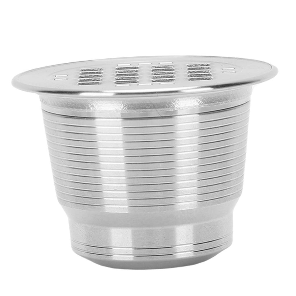 Capsula per Caffè Riutilizzabile Pod in Acciaio Inossidabile 304 Capsula per Caffè Ricaricabile con Spazzolino e Cucchiaino per Macchina da Caffè