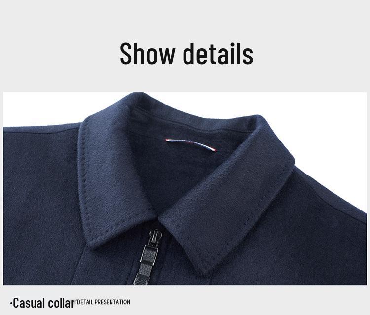 Men's High-End Cashmere & Mulberry Silk Wool Coat - Business Casual Lapel Jacket for Autumn/Winter