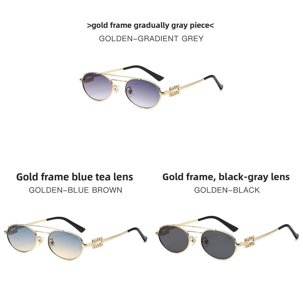 Euro Retro Oval Sunglasses With Uv400 Protection For Fashionable Sunwear And Outdoor Activities