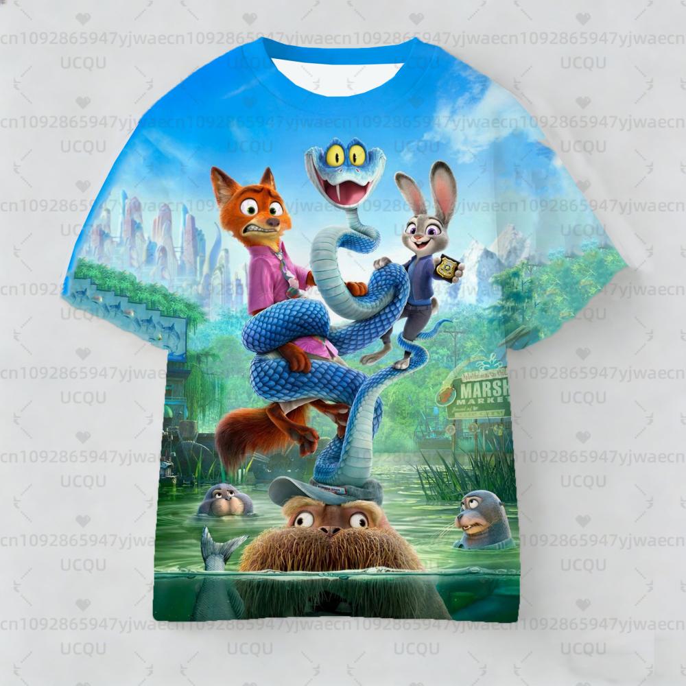 Sommer Kurzarm Nick Judy Gary Zootopia 2 Film Kinder T-Shirt Geschenk