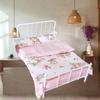 1/12 Dollhouse Miniature Bed Four Piece Bed Set Cover Bedding Set Doll Bedroom Decoration Toy