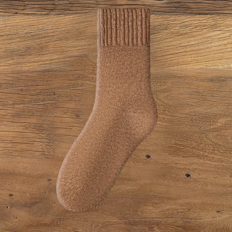 

Женские хлопковые носки до середины икры с толстой флисовой подкладкой – Теплые, не скатывающиеся домашние напольные носки для осени и зимы One Size