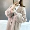 Women's Sweater Cardigan Mid Length Autumn New Loose Korean Version Knitted Sweater Jacket
