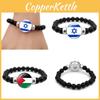 Cartoon Character Design Gemstone Bracelet Unisex Israel Palestine Flag Jewelry