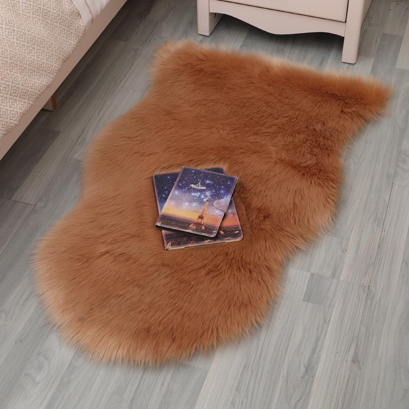 European Style Modern Minimalist Faux Wool Long Pile Rug for Living Room and Bedroom