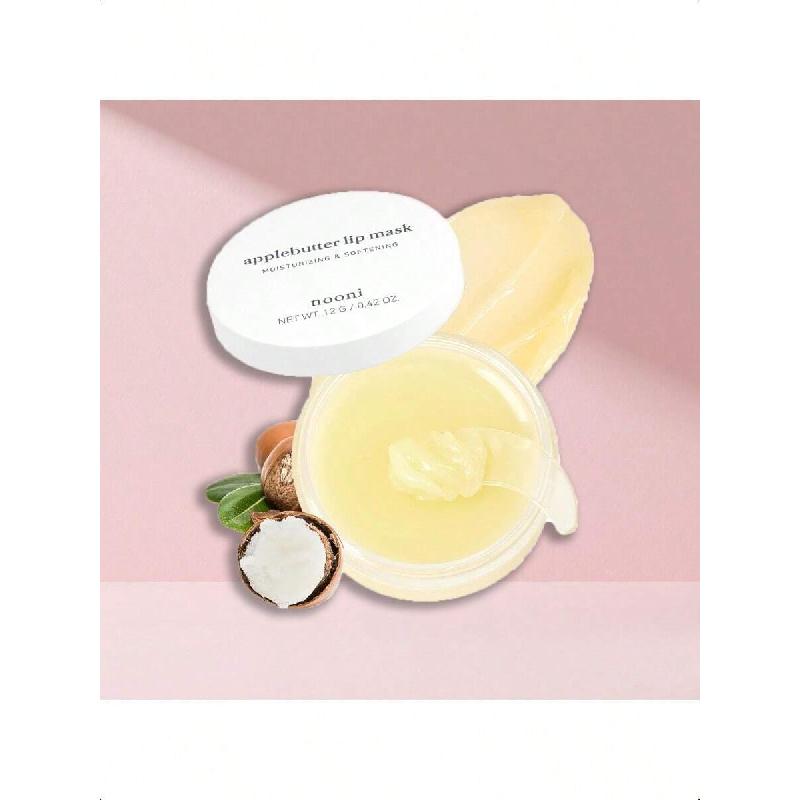 Nooni Applebutter Lip Sleeping Mask 12g | Shea Butter, Vitamins, Nourishing Treatment For Dry Lips, Soothing, Overnight Moisturizer