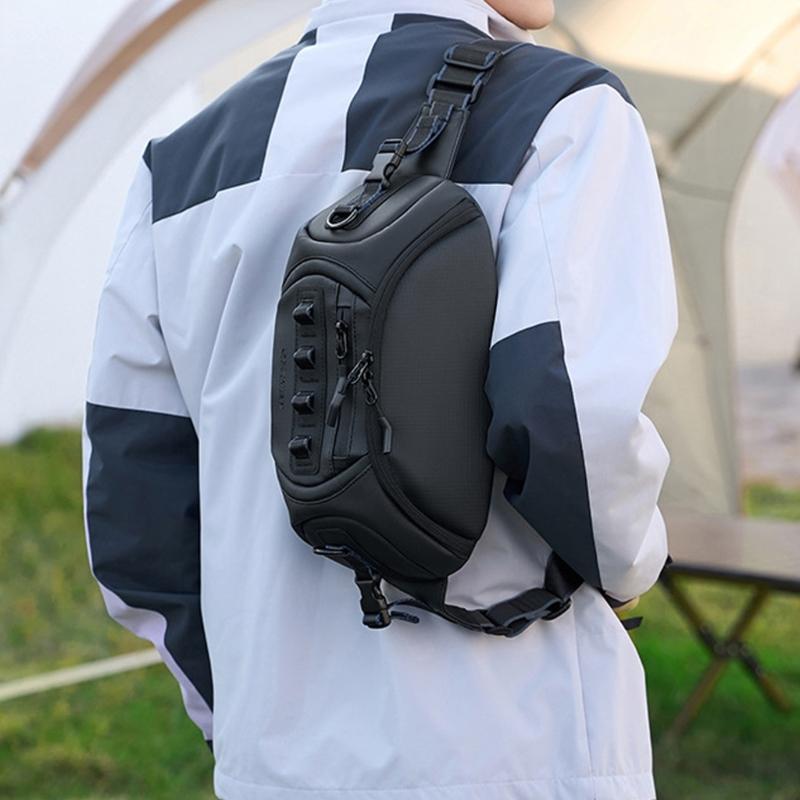 Zaino Pettorale Impermeabile Pratico per Fotocamere DSLR Borsa a Spalla Multi Scomparto Tessuto Oxford Borsa a Tracolla Per Fotografi