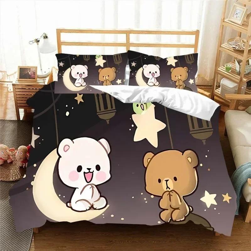 Kawaii Bubu and Dudu 3D Printing Anime Bedding Set Duvet Cover Comforter Bed Single Twin Full King Queen Size Bedding Set Kids