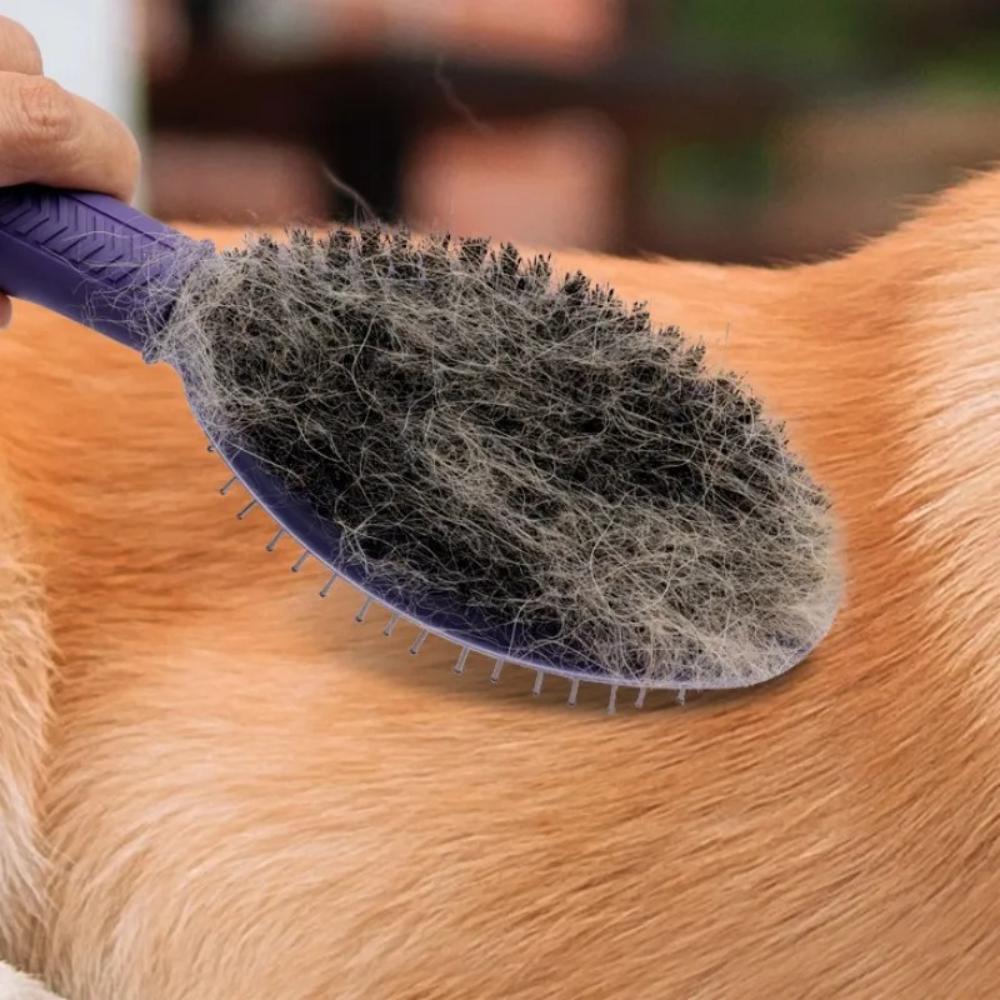 Dog Comb Double Sided Dog Brush Pet Hair Remover Massage Dogs Brush Pet Grooming Comfortable Handle Dogs Hair Brush Pet Supplies