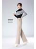 Autumn 2025 Women's Cashmere Wide-Leg Pants, Slimming Elastic Waist, Fashionable Straight-Leg Commuter Style