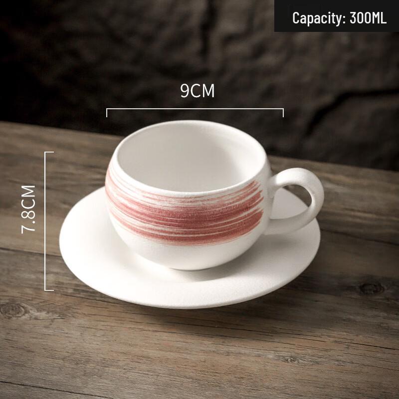Retro Frosted Ceramic Latte Art Coffee Mug Set