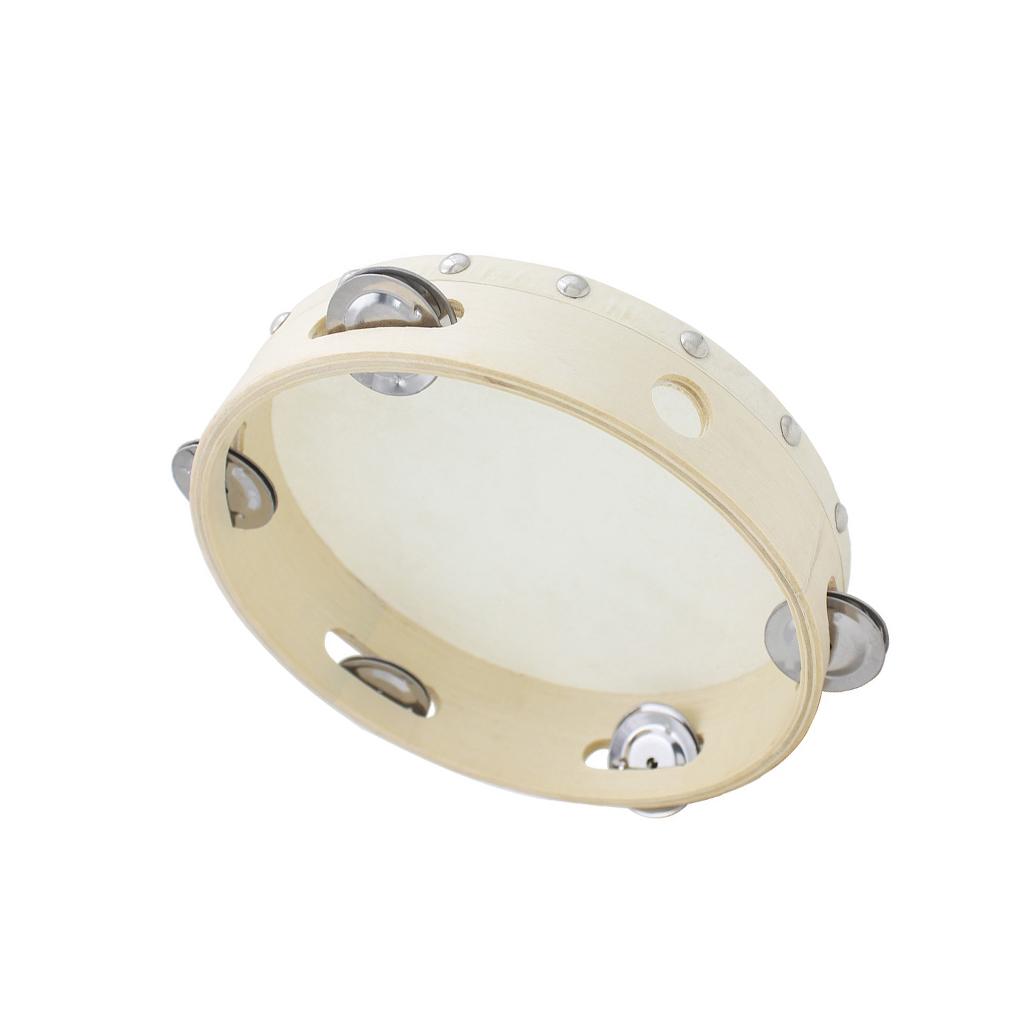 

8 Inch Tambourine Hand Drum Toys Percussion Instrument Wood Single Row Teacher Early Educational Home Tambourines