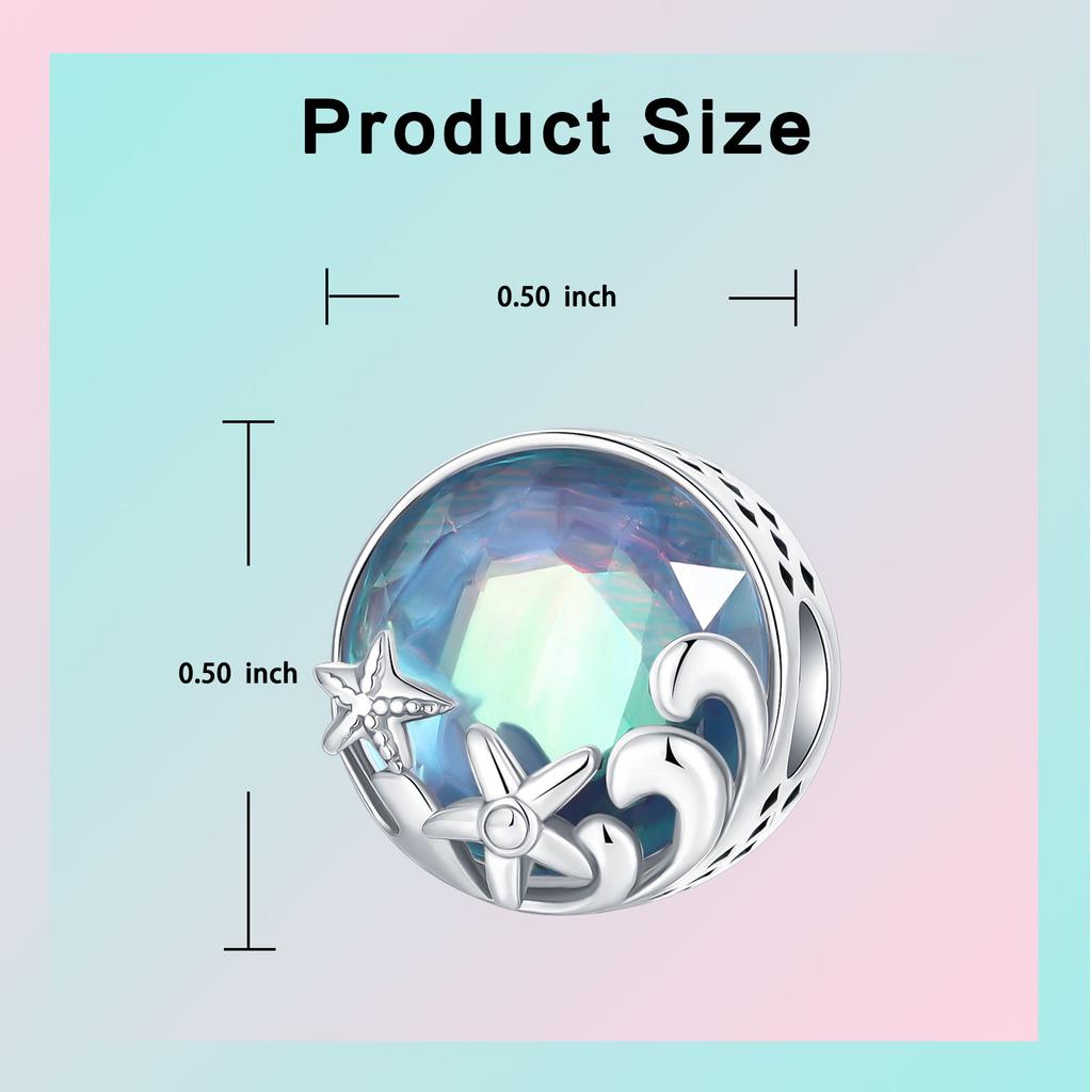 Copper SeaThemed Zirconia Starfish Sea Waves Bead Charms Charm Compatible With Authentic Charm Bracelets Women Do It Yourself Jewellery Gift