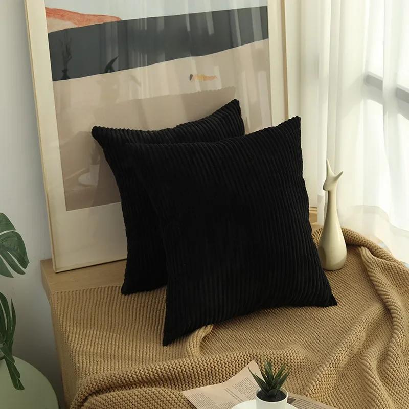 Soft Corduroy Flannel Pillow Cover Plush Cushion Case for Sofa Living Room Decor 30x50 40x40 45x45 50x50