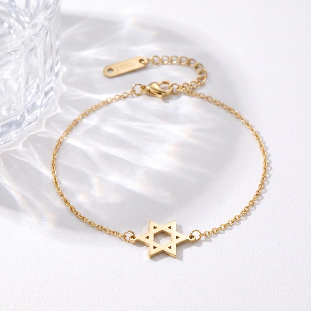 Stainless Steel Animal Letter Star Bracelet - Unisex Fashion Accessory