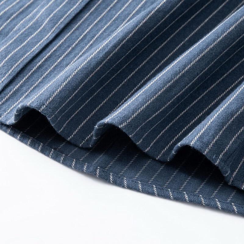 Men's Plus Size Striped Brushed Long Sleeve Casual Shirt