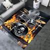Skull and Flames Chair Mat Office Carpet, Oversized Rug for Home Decor, Gift for Music Lovers, Suitable for Bedroom, Living Room, Any Room