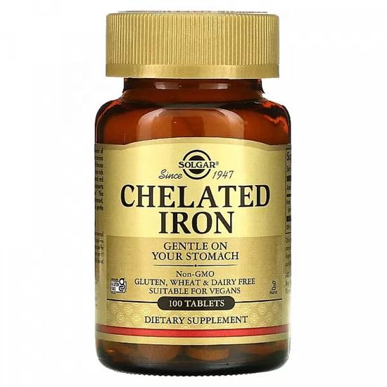 

Solgar - Chelated Iron, 100 Tablets