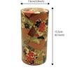 Noguchi Kumataro Tea Garden Tea Caddy, Large Capacity 200g, with Washi Paper and Inner Lid, Golden Twilight Design, Made In Japan