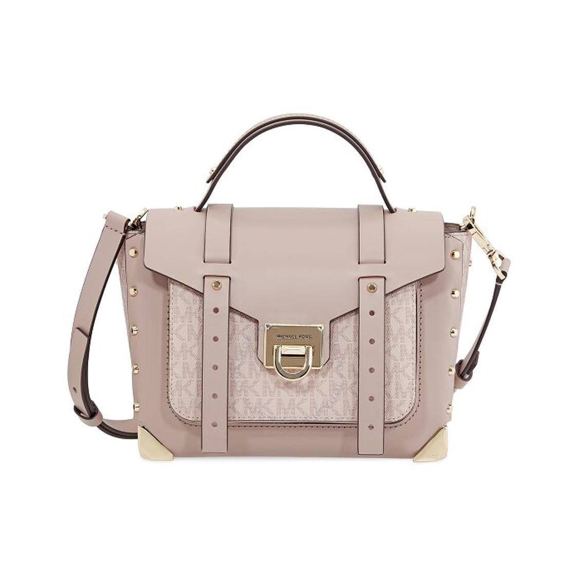 

New MICHAEL KORS Manhattan Leather Satchel Bag, Messenger Bag, Portable Crossbody Bag, Shoulder Bag Medium Women s Pink 30T9GNCS6B-857 25.4*9.9*18.0CM
