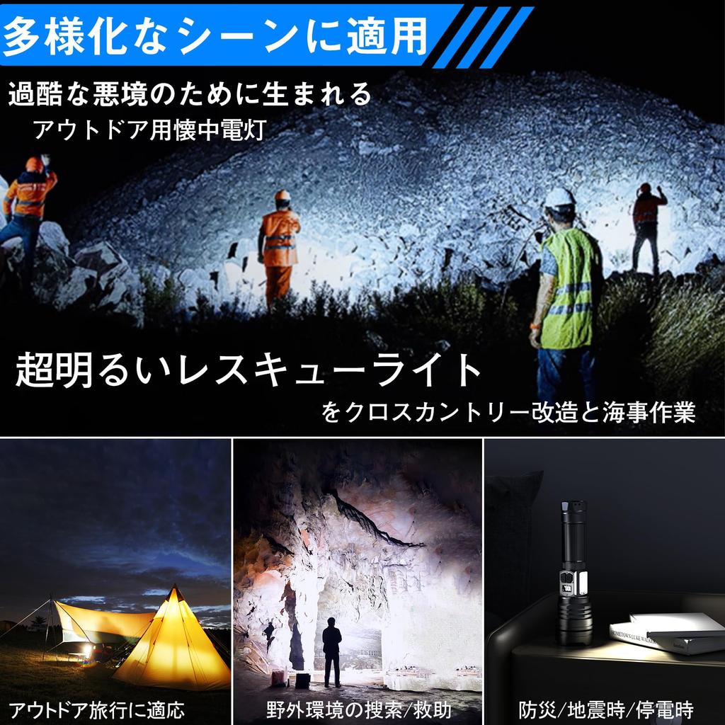 LED USB Handheld Bright White Red LED COB New 10 Dimmable Aluminum IPX7 Ideal for Night Nighttime Power Disaster and Evacuations Powerful,