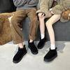 2024 Women's Genuine Leather Snow Boots: Short, Warm Bread Style Cotton Footwear with Plus Velvet