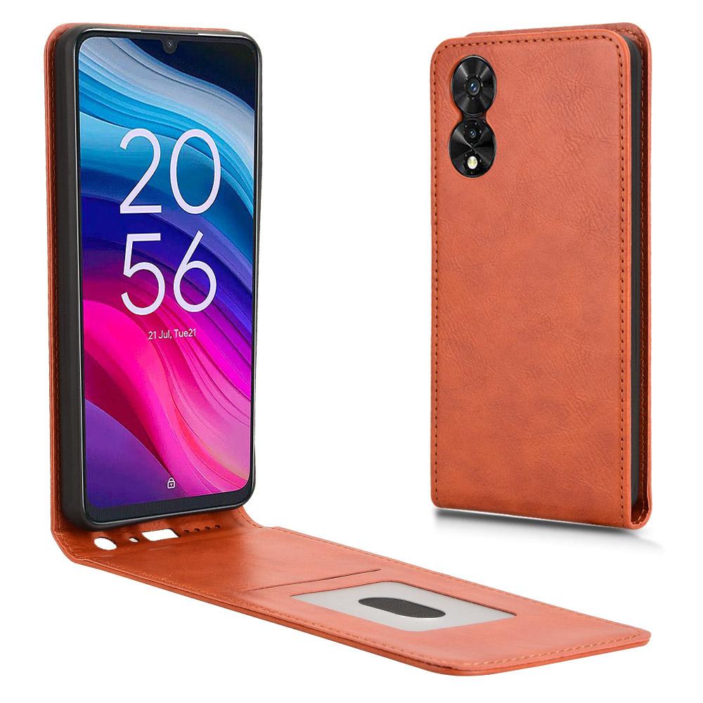 

Для TCL 505 T509K,T5094 Чехол с отделением для карт Магнитный вертикальный откидной кожаный чехол для телефона Orange