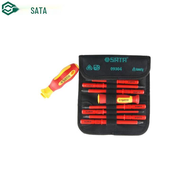 SATA 10-Piece VDE Insulated Interchangeable Screwdriver Set 10-Piece Set