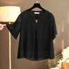 Obesity Women Chiffon Blouses Plus Size 6XL Summer Short Sleeve Loose Solid Shirts Tops Blusa De Talla Grande