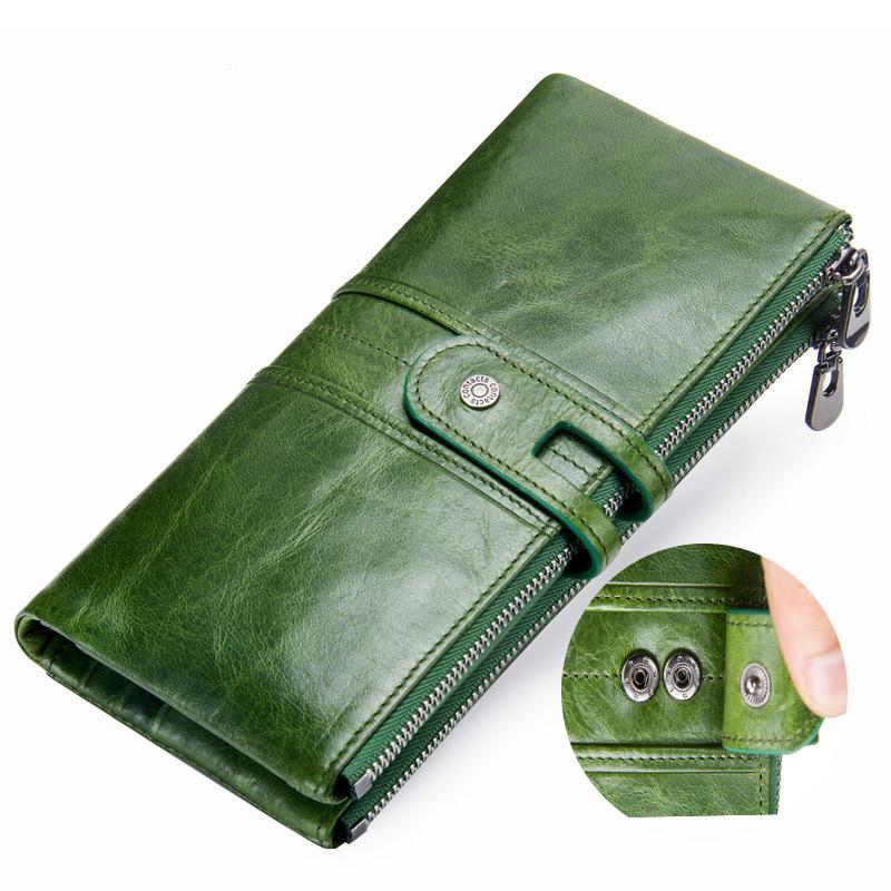 Fashion New Ladies Wallet Leather Casual Long Layer Cowhide Female Clutch