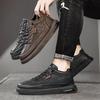 Fashion Men's Flat Shoes Running Sports Shoes with Thick Velvet and Warm Leather Shoes Fashionable and Versatile Casual Hiking Sports