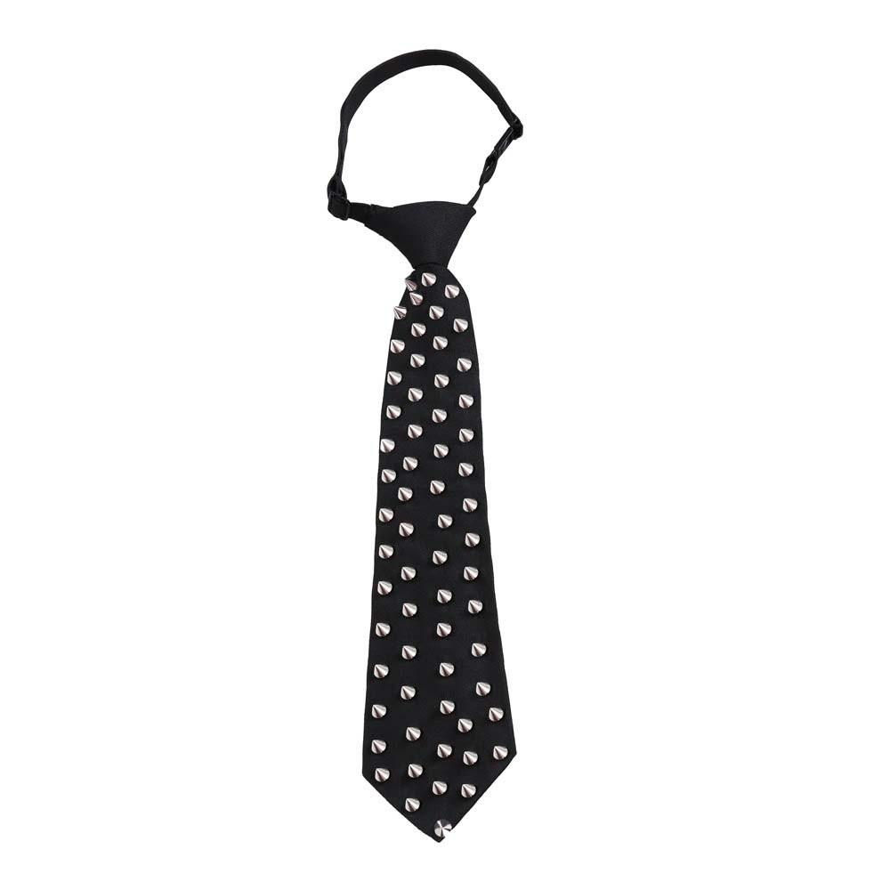 

Black Punk Style Long Necktie Choker Pre-tied Tie Decoration Shirt Tie Rivet Tie Cool Girls / Boys