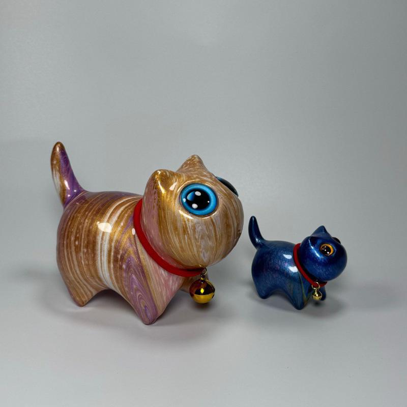 Лакерная фигурка кошки Yiming Xianyuan с глазами, 7 см x 14 см 7cm