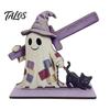 Halloween Paper Towel Holder Wooden Holder, Cute Patchwork Ghost Napkin Stand, Party Supplies Rustic Roll Dispenser for Kitchen Dining Table