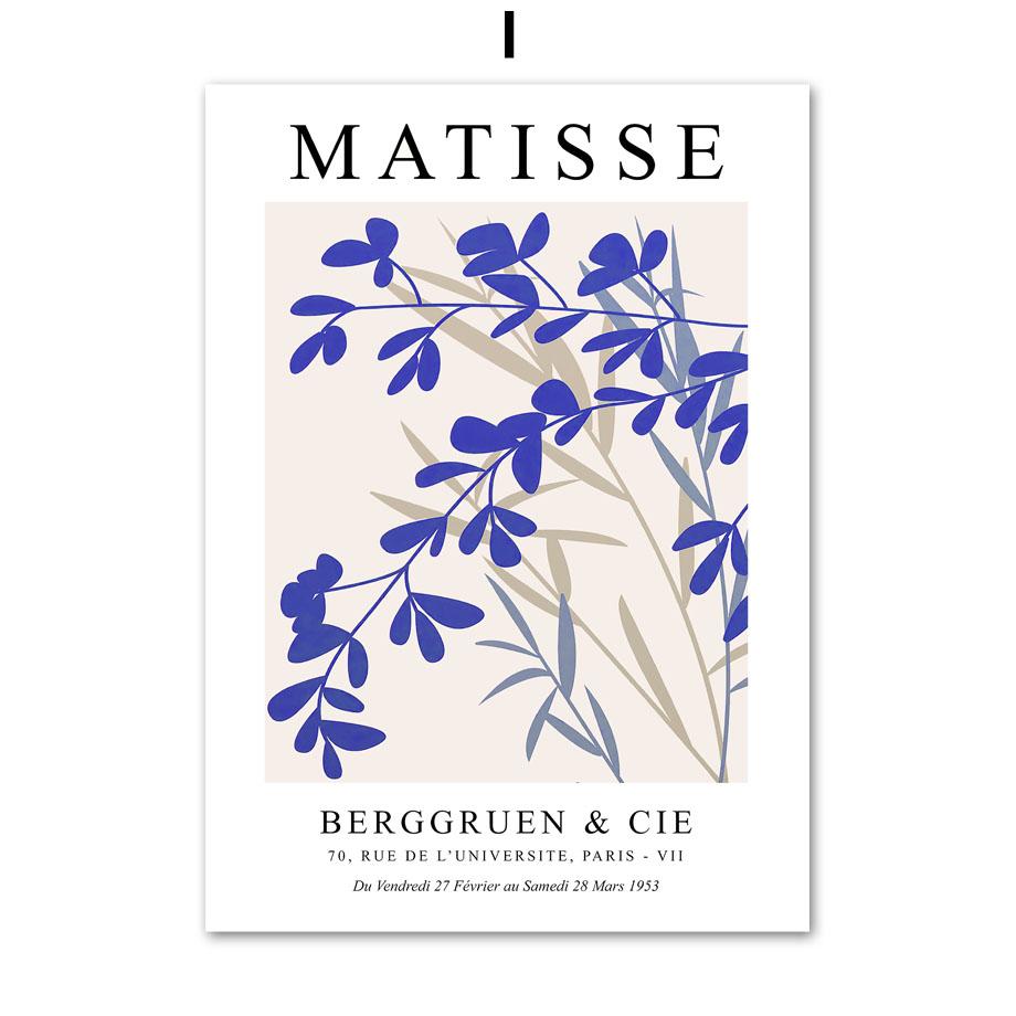 Blue Matisse Picasso Bauhaus Coral Leaves Wall Art Canvas Painting Nordic Posters And Prints Wall Pictures For Living Room Decor