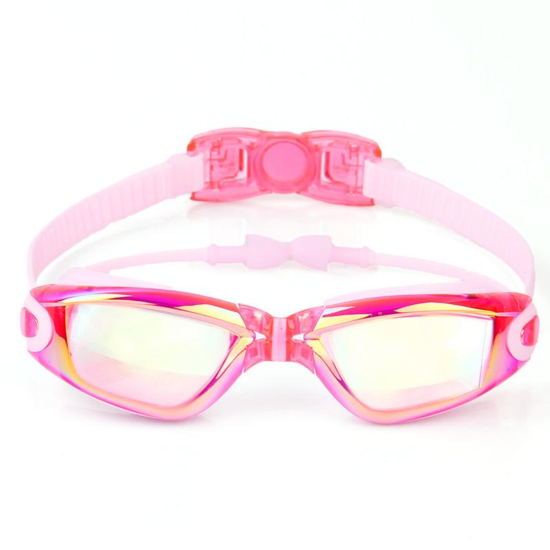 Youyou's New Cute Waterproof and Anti-fog Children's Swimming Goggles, Electroplated Fashionable and Dazzling Large Frame