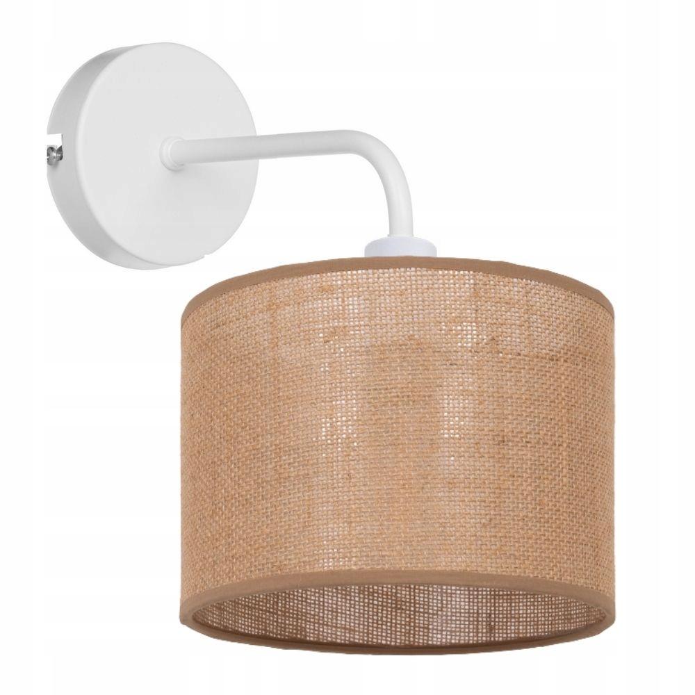 Lampa kinkiet ścienny metalowy led abażur juta