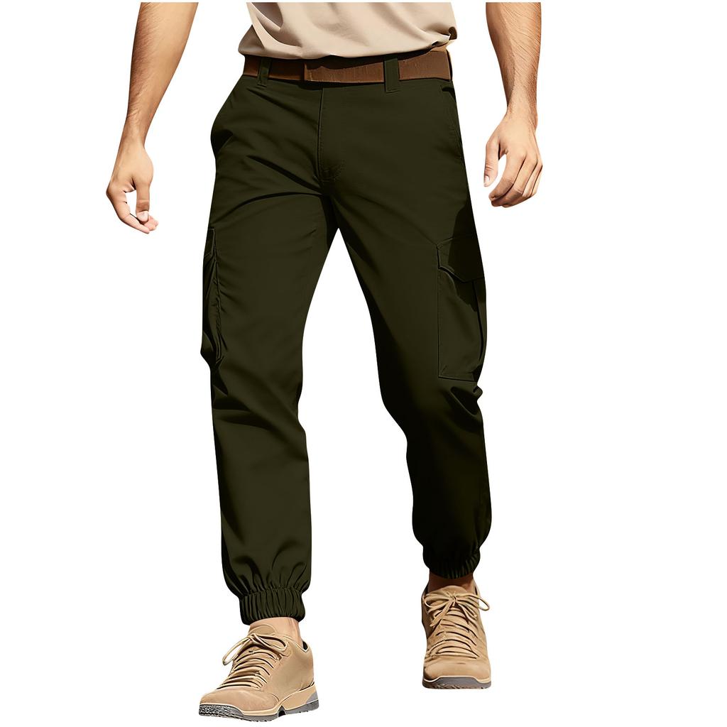 Men's Overalls Cargo Pants Outdoor Casual Athletic  Hiking Pants Cotton Trousers Pants With  Pocket