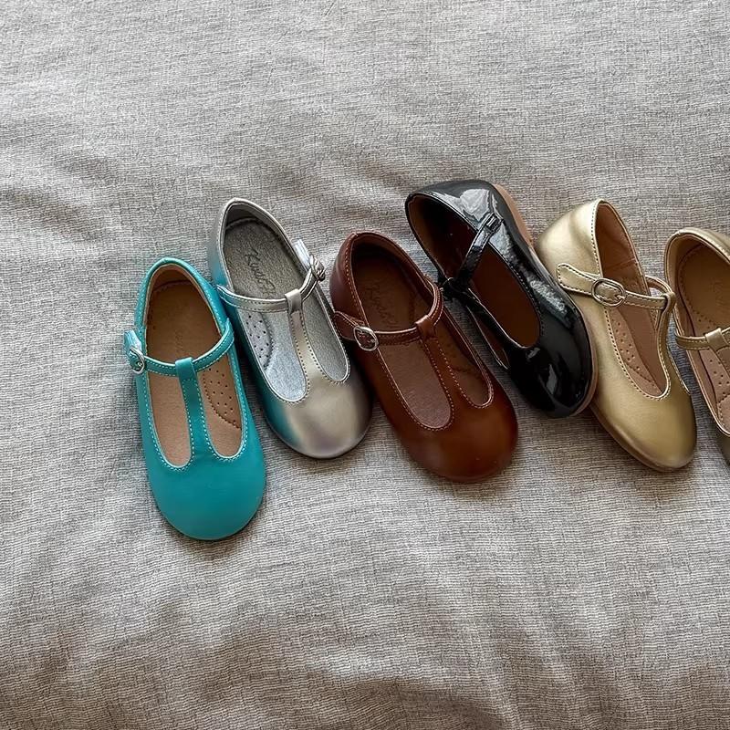 Youth style shoes Girls Flat Shoes Princess Style PU Leather Slip-Ons Toddler Little Kids Low-Cut Casual Footwear