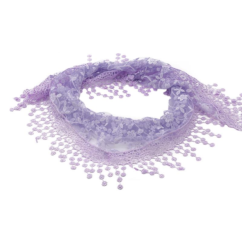 

Floral Lightweight Tassel Sheer Wrap Scarves Shawl Fashion Hollow Triangle Scarf Shawl Women Lace Scarf светло-фиолетовый