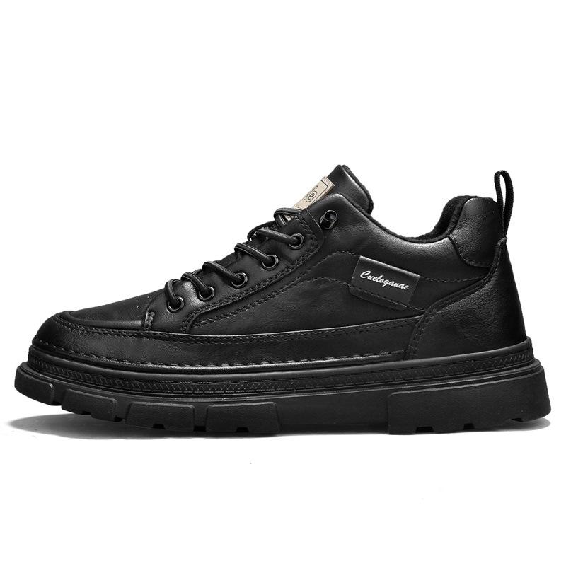 

Autumn and winter new low-top sports and leisure shoes, youth flat-soled leather surface velvet 39 чёрный