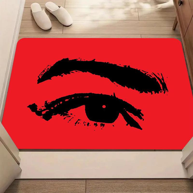 

Artistic Brushstroke Eye Print Bath Mat Non Slip Soft Washable Bold Colorful Floor Carpet for Bathroom Bedroom Entryway Decor 40x60cm