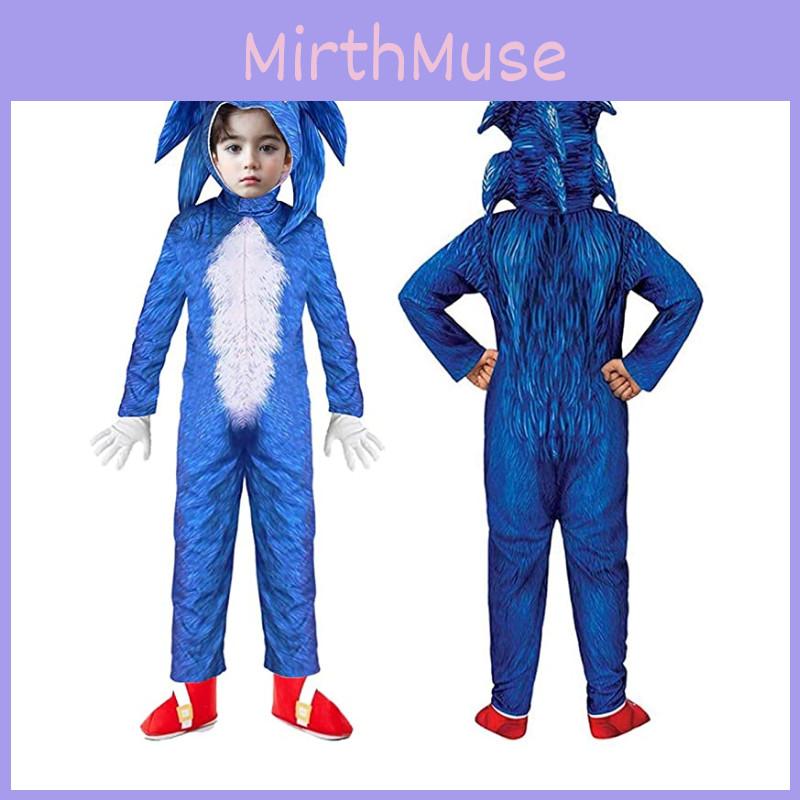 Costum Deluxe pentru Copii Sonic The Hedgehog Salopetă Pentru Halloween Cosplay