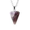Natural Stone Crystal Cut Tapered Hexagonal Pillar Bullet Head Pendulum Necklace Pendant N631