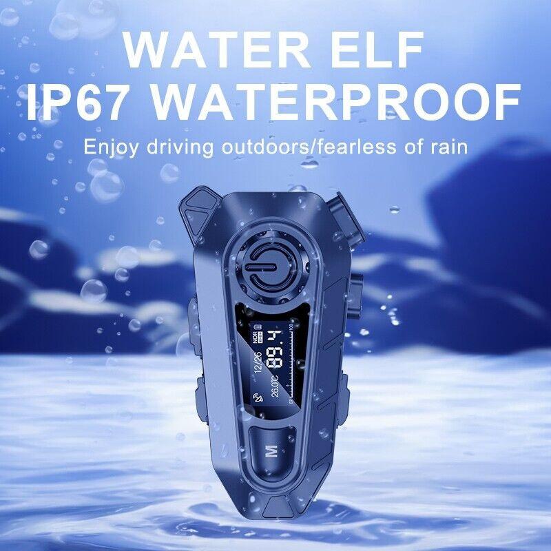 Motorcycle Helmet Headset Wireless Handfree Call Waterproof Bt 5.4 Moto Headphone With Fm Radio Large Led Display For Rider