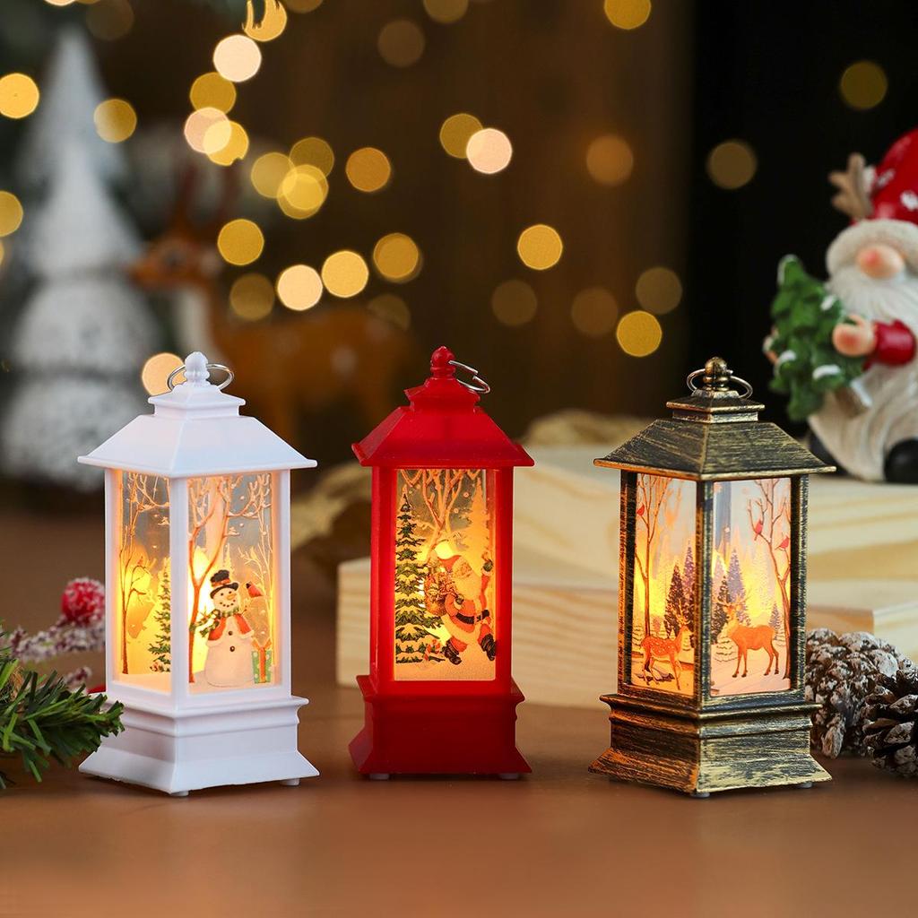 Christmas Lantern Candle Holder: Festive Night Light and Desktop Ornament