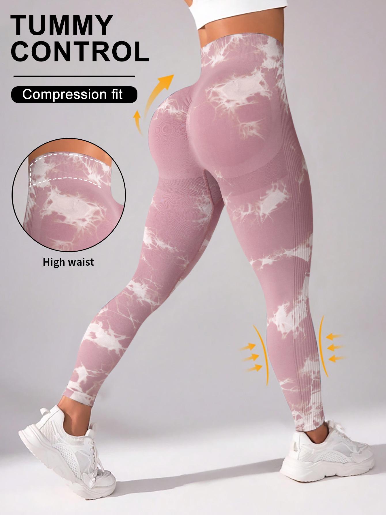 

High Waist Tie-Dye Yoga Pants: Quick-Dry, Peach Lift, Compression Fit for Running & Fitness Medium