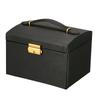 Leather Jewelry Box With Lock And Mirror For Gift Jewelry Storage