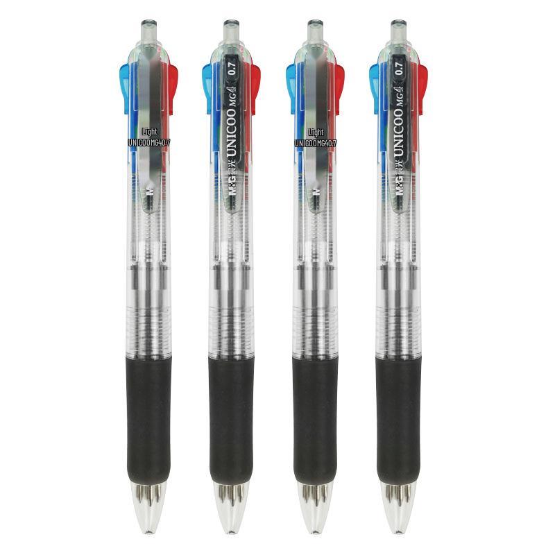 Free Shipping: 100 Pack of 803 Click-Action Ballpoint Pens, 4-Color Oil-Based Ink, 0.7mm, Ideal for Office and Students